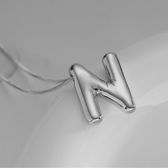 BRAND NEW, STILL IN THE PACKAGE Trendy Bubble Initial Charm and Necklace - Picture 2 of 2